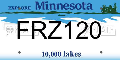 FRZ120 Minnesota License Plate