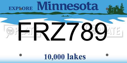 FRZ789 Minnesota License Plate