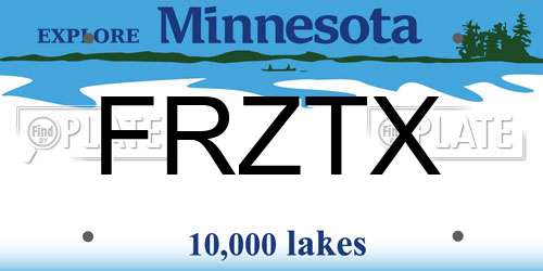 FRZTX Minnesota License Plate