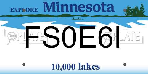 FS0E6I Minnesota License Plate