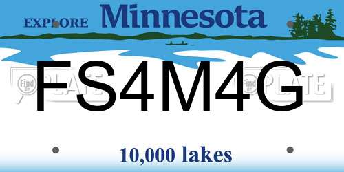 FS4M4G Minnesota License Plate