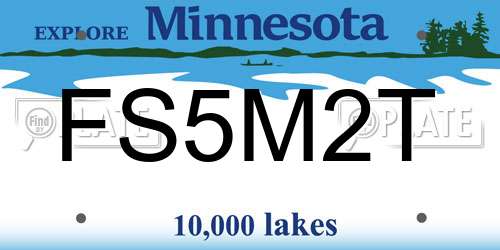 FS5M2T Minnesota License Plate