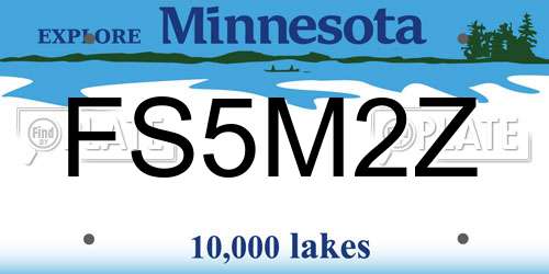 FS5M2Z Minnesota License Plate