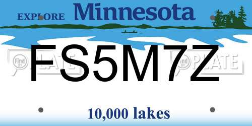 FS5M7Z Minnesota License Plate