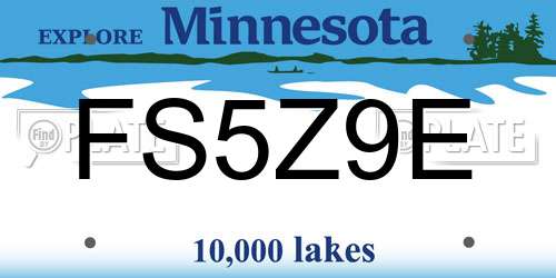 FS5Z9E Minnesota License Plate