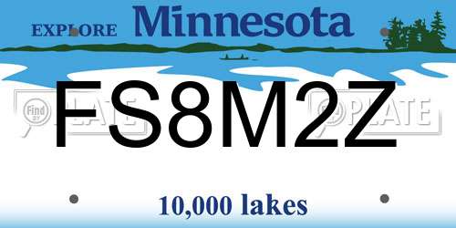 FS8M2Z Minnesota License Plate