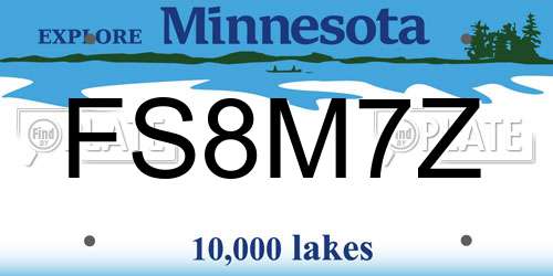 FS8M7Z Minnesota License Plate