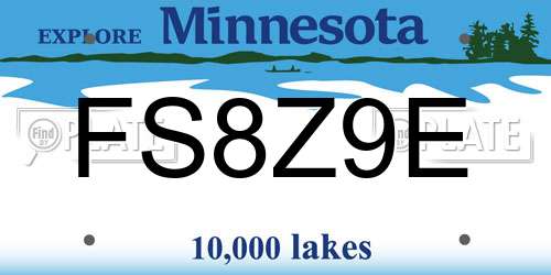 FS8Z9E Minnesota License Plate