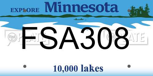 FSA308 Minnesota License Plate
