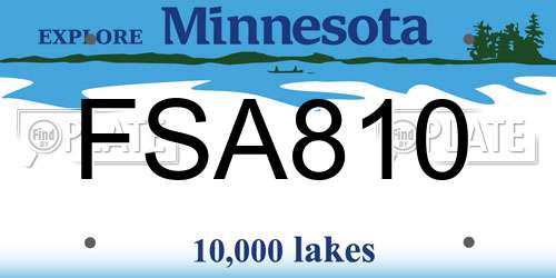 FSA810 Minnesota License Plate