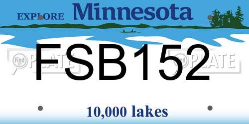FSB152 Minnesota License Plate