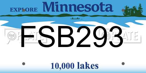 FSB293 Minnesota License Plate