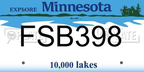 FSB398 Minnesota License Plate