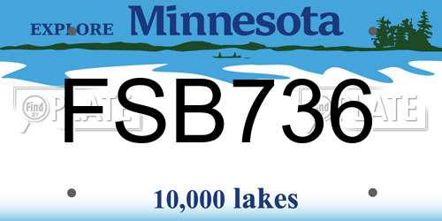 FSB736 Minnesota License Plate