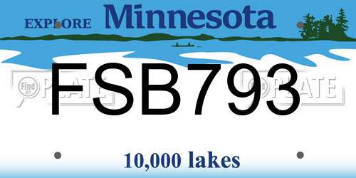 FSB793 Minnesota License Plate