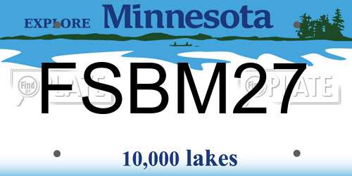 FSBM27 Minnesota License Plate