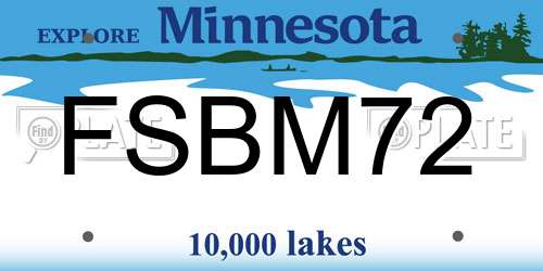 FSBM72 Minnesota License Plate