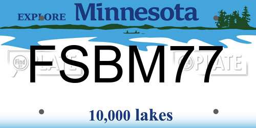 FSBM77 Minnesota License Plate