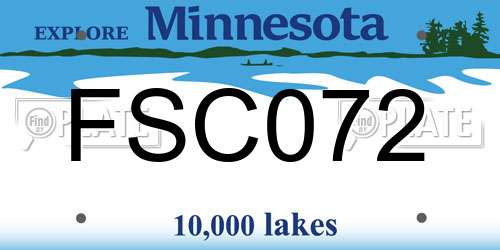 FSC072 Minnesota License Plate