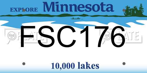 FSC176 Minnesota License Plate