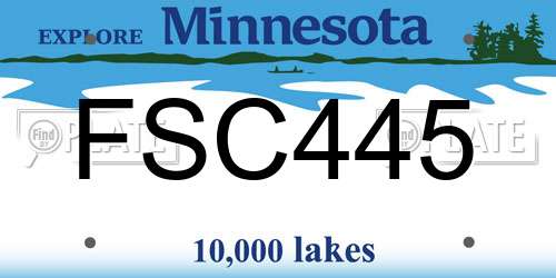 FSC445 Minnesota License Plate