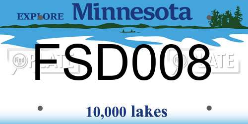 FSD008 Minnesota License Plate