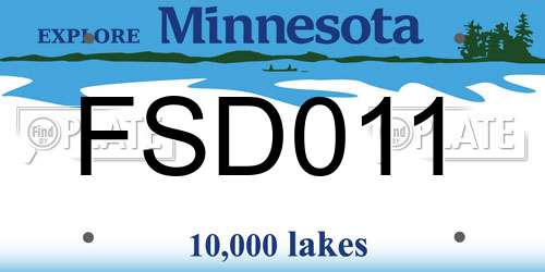 FSD011 Minnesota License Plate