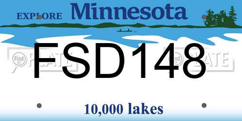 FSD148 Minnesota License Plate
