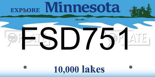 FSD751 Minnesota License Plate