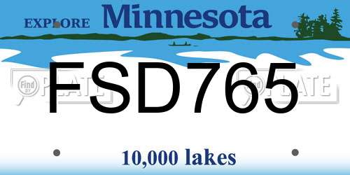 FSD765 Minnesota License Plate