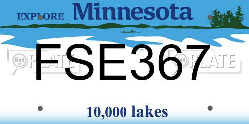 FSE367 Minnesota License Plate