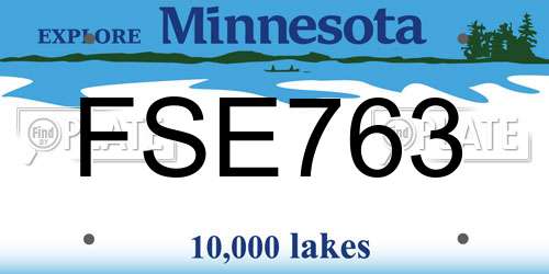 FSE763 Minnesota License Plate
