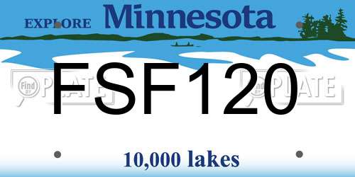 FSF120 Minnesota License Plate