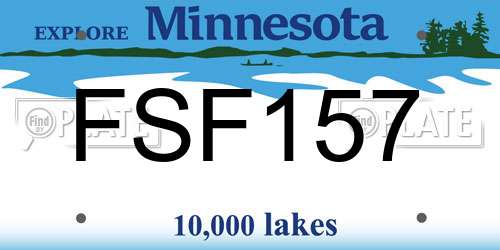 FSF157 Minnesota License Plate