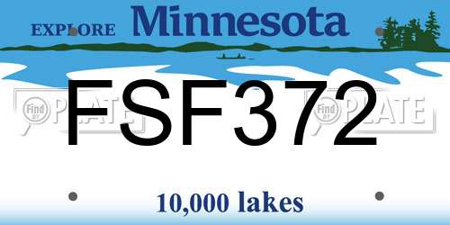 FSF372 Minnesota License Plate