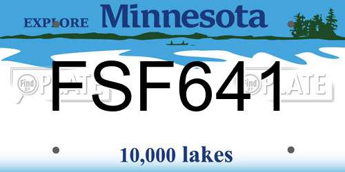 FSF641 Minnesota License Plate