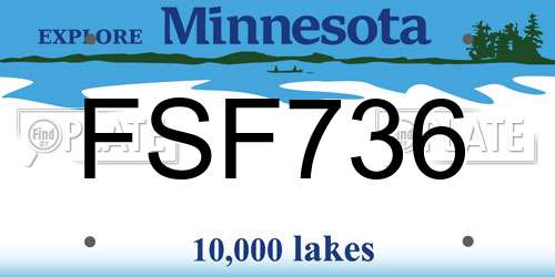 FSF736 Minnesota License Plate