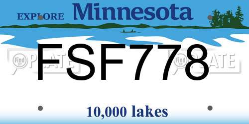 FSF778 Minnesota License Plate