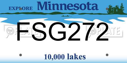 FSG272 Minnesota License Plate