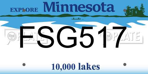 FSG517 Minnesota License Plate