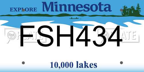 FSH434 Minnesota License Plate