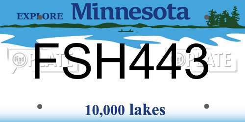 FSH443 Minnesota License Plate