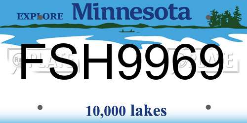 FSH9969 Minnesota License Plate