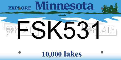 FSK531 Minnesota License Plate
