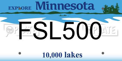 FSL500 Minnesota License Plate