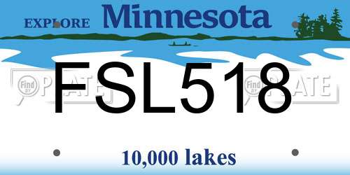 FSL518 Minnesota License Plate