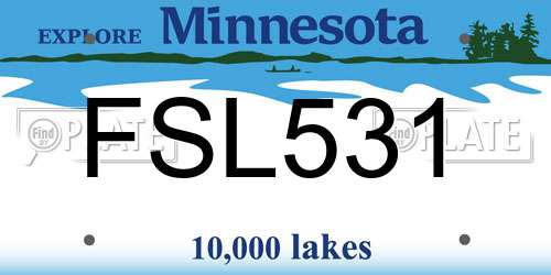 FSL531 Minnesota License Plate