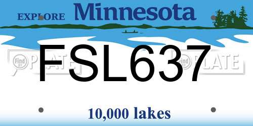 FSL637 Minnesota License Plate
