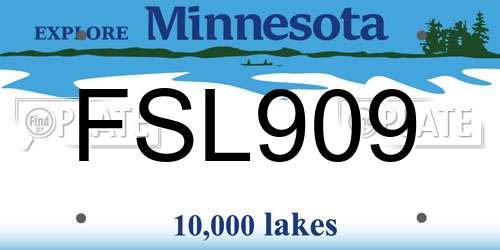 FSL909 Minnesota License Plate