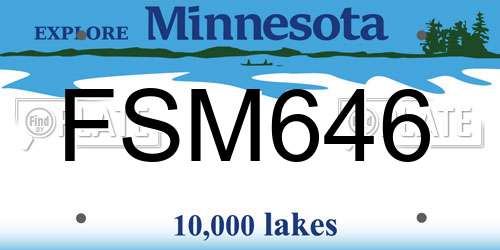 FSM646 Minnesota License Plate